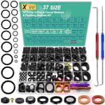37 Size 1075 Pcs Faucet Washers & O-Rings Kit & Plumbing Gasket 3-in-1 Home Universal Rubber Washers Assortment Kit for Faucet Hose Spigot Plumbing Seal Repair with Pick Hook