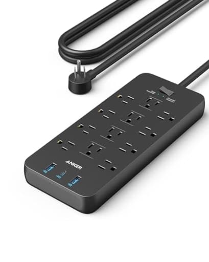 Power Strip Surge Protector (2100J), 12 Outlets with 2 USB A and 1 USB C Port for Multiple Devices, 5ft Extension Cord, 20W Power Delivery Charging for Home, Office, Dorm Essential, TUV Listed