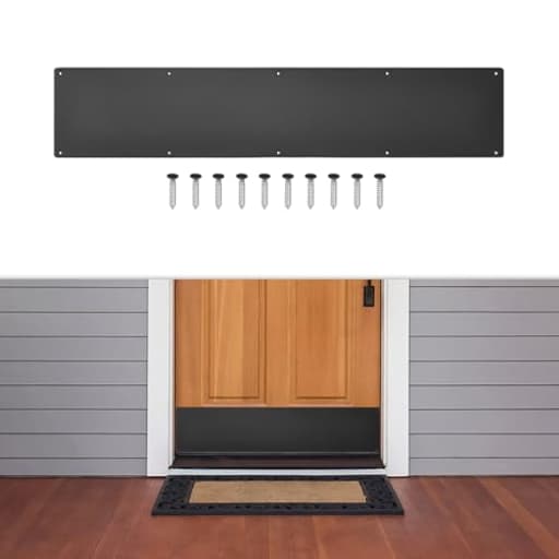 1 Pcs Door Kick Plates - 6 x 30 Inches Kick Plates for Exterior Interior Doors Protection Decor, 1.5mm (1/16 Inch) Thickness Rectangular Aluminum Door Push Plate