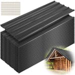 20 Pcs Metal Roofing Panels 43.3" x 17.72" Corrugated Galvanized Steel Roof Panels Metal Siding Panels with Screws 106 Sq.ft Gazebo Top Cover for Pergola Patio Garden Mobile Home, Black