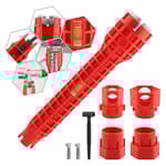 14-in-1 Multi-functional Wrench Faucet Sink Installer Tool for Toilets and Kitchens - Red Plumbers Wrench