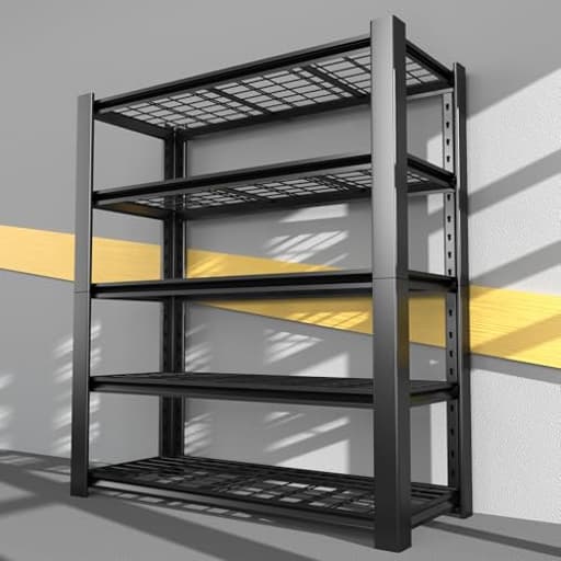 5-Tier Heavy Duty Garage Shelving Unit with Wire Shelves,3000 LBS Capacity Metal Storage Rack 76"H x 60"W x 24"D,Adjustable Boltless Steel Shelves for Garage,Basement,Pantry,Warehouse.1 Pack