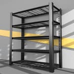 5-Tier Heavy Duty Garage Shelving Unit with Wire Shelves,3000 LBS Capacity Metal Storage Rack 76"H x 60"W x 24"D,Adjustable Boltless Steel Shelves for Garage,Basement,Pantry,Warehouse.1 Pack