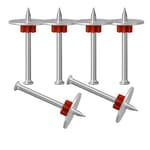 3" Powder Actuated Fasteners Round Nails .30" Head Diameter and 1" Washer with Red Flute Drive Pins for Powder Fastening & Power Framing Systems 100 pcs