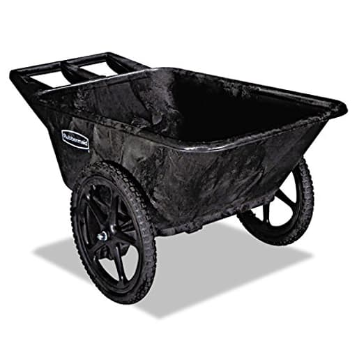8.75 Cubic Foot, All-Weather, Big-Wheel Cart/Yard Cart/Lawn Cart/Wheelbarrow, Yardwork/Landscaping/DIY Projects, Durable/Weather Resistant, Black