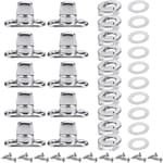10 Sets Canvas Twist Lock Fasteners, Turn Button Fasteners, Eyelet and Stud Mounting Screws for Canvas Marine Fastener Turn Buttons
