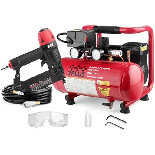 HCB050401 18-Gauge Brad Nailer and Quiet Air Compressor Combo kit