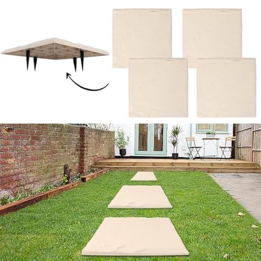 4Pcs Large Stepping Stones Outdoor Garden Walkway, Durable Plastic Pavers for Patio, Pathway, and Landscaping, Weatherproof Stepping Stones with Ground Stakes for Easy Installation