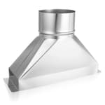 3-1/4" x 10" x 4'' Galvanized Rectangular to Round Duct Transition, 4" Diameter Microwave Exhaust Vent Kit Round Transition for Connecting HVAC Duct Pipe Fittings