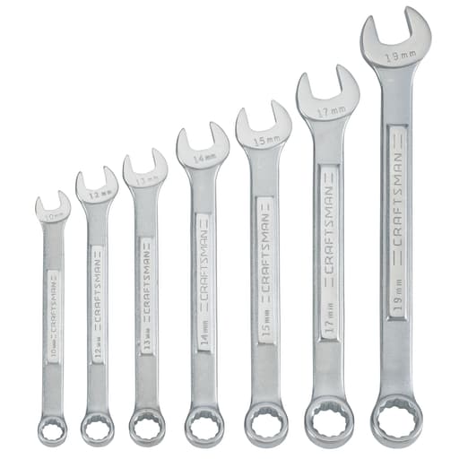 Metric Raised-Panel Combination Wrench Set