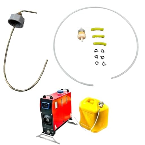 Extra Capacity Fuel Tank Standpipe Kit for Diesel Heaters - All-Metal Rust-Proof Cap with 36” Tubing, Tygn Connectors, Hose Clamps, and Fuel Filter - Extend Runtime with 5-Gallon Diesel Tank