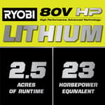 80V HP Brushless 46" Battery Cordless Electric Riding Lawn Tractor