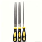 3Pcs Metal File Set, 8-Inch Professional High Carbon Steel Metal File, Includes Flat, Round, Half-Round Metal Files, Durable Hand Files Work for Metal Wood Smoothing Shaping Deburring