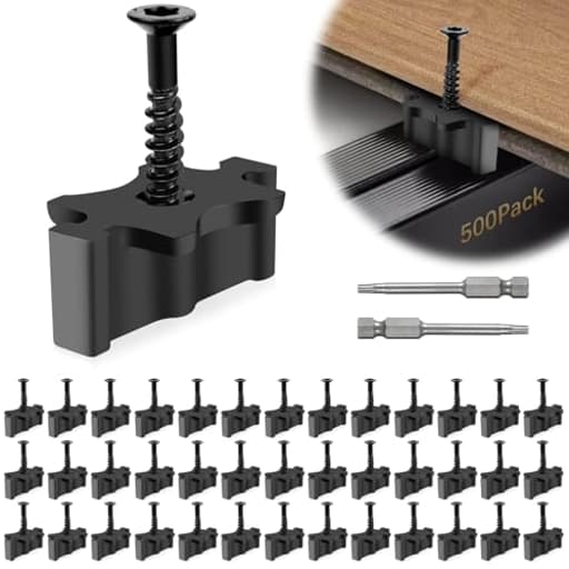 500 Pack Hidden Deck Fasteners for Composite Decking Board, Composite Decking Clips with Metal Deck Screws, Universal Composite Hideaway Fasteners Plastic Clips for Deck Boards