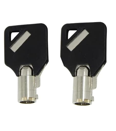 Homak Gun Cabinet Safe Keys Cut to Your Code - 2 HMC Keys With Black Covers, Fits Protex Gun Wall Safes