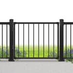 Deck Fence Gate Outdoor, 32''H Gate for 36''H Deck, Black Heavy Duty Steel Anti-Rust Door with Customizable Width (Up to 48"), Metal Gate for Residential, Yard, Patio