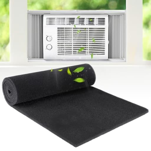 15.7" x 59" Extra Large Cuttable Air Conditioner Filters - Cut to Fit Carbon Pad Air Purifier Filters, Washable Reusable Foam Pad Pre Filter Roll for Air Filters AC Window Unit Charcoal Sheet