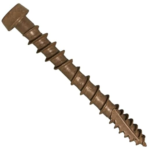 #10 x 1-3/4" Rustic Cedar Composite Decking Exterior Coated Wood Screw Torx/Star Drive Head - AQC Lumber Compatible