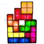 7 PCS Stackable Night Light 3D Puzzles Toy 7 Colors Magic Blocks Induction Interlocking LED Novelty Desk Lamp Lighting DIY for Teens and Adults Home Deco Great Gift for Birthday