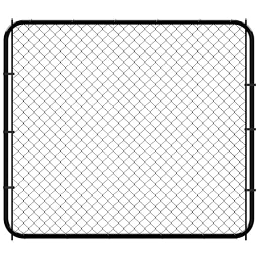 26"-72" W x 5' H Fence Gate Kit Chain Link Outdoor Metal Garden Gate,Adjust-A-Gate backyard gate Chain Link Fence Panels Wood Metal fencing Gate Walk-Through Gate Kit Anti-Rust for Yard and Farm Black