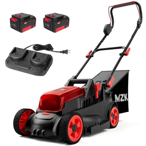 40V(2x20V)13” Cordless Electric Lawn Mower,4-Position Height Adjustment,Compact and Lightweight Push Battery Powered Lawnmower for Yard ,Garden and Farm(2*4AHBatteries and Charger Included)LM13B08