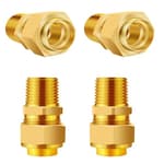 4 Pack 1/2'' CSST Male NPT Pipe Fitting Kit Brass Natural Gas Quick Connect Adapter Grill Propane Conversion Connector
