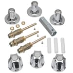 (39619) Bathtub and Shower 3-Handle Remodel/Rebuild Trim Kit for Price Pfister Verve Faucets, Includes 12H-2H, 12H-2C, 12H-18D Stems, Knob Handles in Chrome, Pack of 1