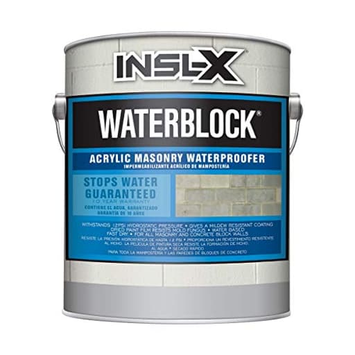 AMW100009A-01 WaterBlock Acrylic Masonry Waterproofer Paint, 128 Fl Oz (Pack of 1), White