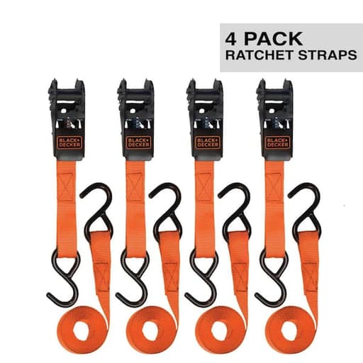 1 in. x 10 ft. ratchet tie-down straps (4 pack)