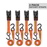 1 in. x 10 ft. ratchet tie-down straps (4 pack)