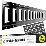 E Track Tie Down Rail Kit 2' (6 Pack) for Garages, Vans, Trailers, Motorcycle Tie Downs, ATV Mountings - Powder-Coat Black - Secure Cargo & Heavy Loads Up to 2,000 lbs