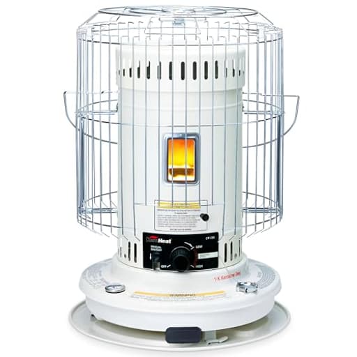 Sengoku Indoor & Outdoor Kerosene Heater, 23,500 BTU, Portable Use, White - Cordless Space Heater for Home, Garage, Basement, and Camping