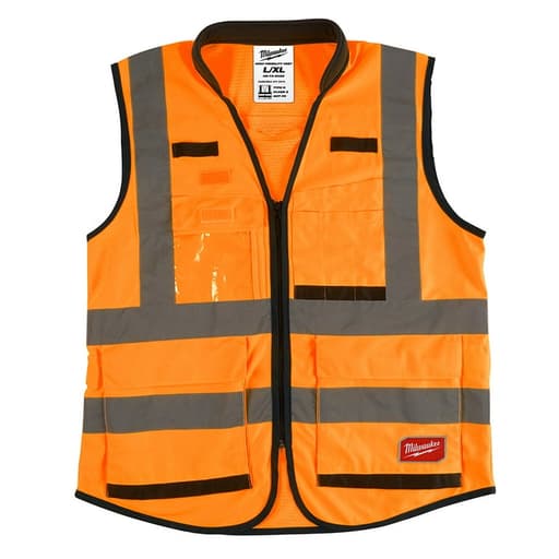 Class 2 High Visibility Orange Performance Safety Vest - 2XL/3XL