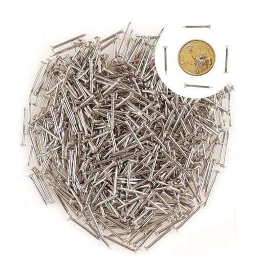 500pcs Small Nail Round Head Tiny Nails String Art Nails Hand-Made Hardware Accessories Fasteners Mini Nails 1.5mm X 20mm/0.06"X0.8"(DXL) Silver
