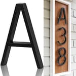 5" Metal Floating House Numbers,Ranslen Black Zinc Alloy Solid Modern House Address Number,Anti-Rust House Numbers Decorative Address Sign for Door Garden Mailbox with Nail Kit,Coated Black,Letter