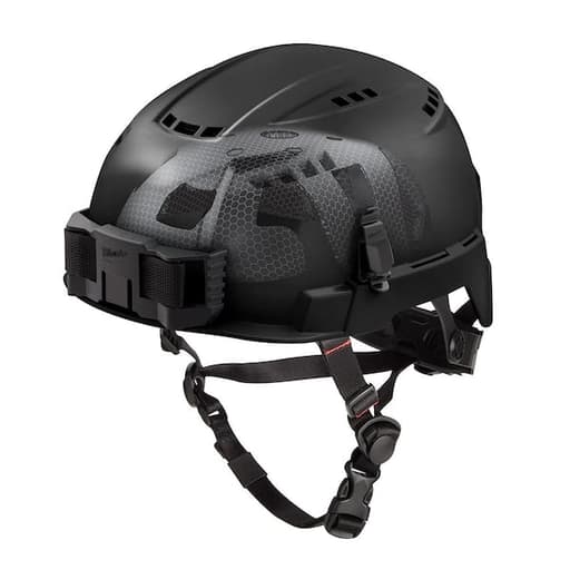 BOLT Black Vented Safety Helmet with IMPACT ARMOR Liner