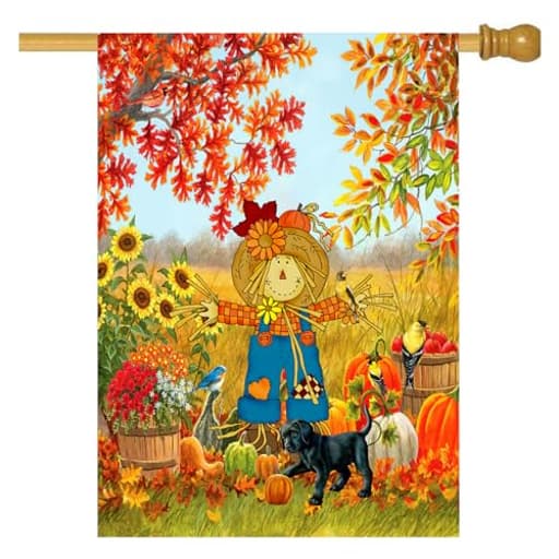 Happy Fall Autumn Pumpkin Graden Flag 28x40 Inch Outdoor Decor Yard Scarecrow Garden Wall Flags For Outside Banner Decoration Home Party