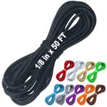 1/8" x 50' Bungee Shock Cord - Elastic Nylon Cords Kayak Stretch String Rope & Tie Down Trailer Strap, Marine Grade