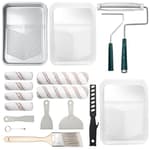 Paint Roller Kit, 18 Pack Paint Roller Set, 4"9" Paint Rollers for Painting Walls, Paint Tray with Liners, Angled Paint Brush, Professional Painting Kit for Home Improvement