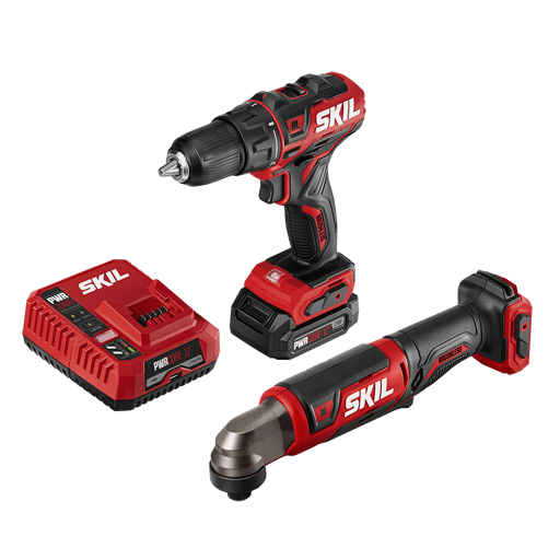 Brushless 12V Drill Driver & Right Angle Impact Driver Kit