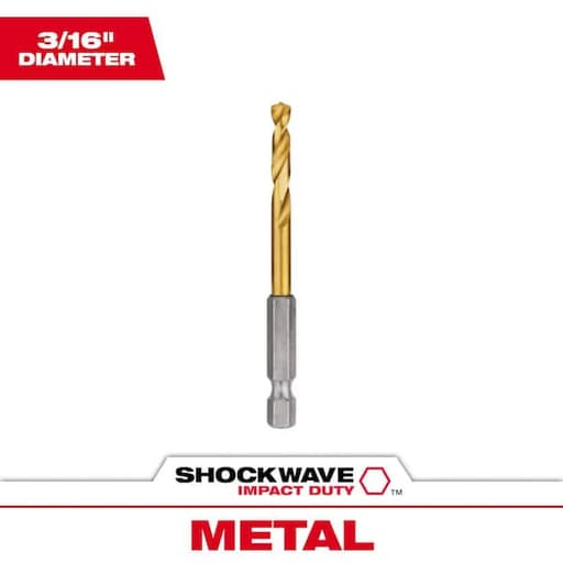 3/16 in. Titanium Shockwave Drill Bit