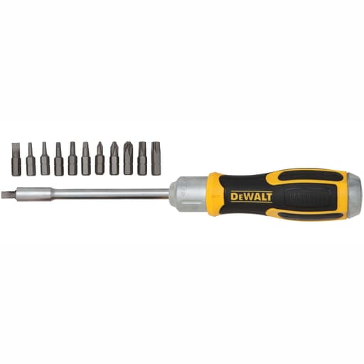 Ratcheting Screwdriver with Removable Bar and 12 Bits