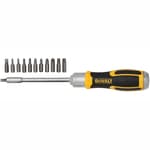 Ratcheting Screwdriver with Removable Bar and 12 Bits