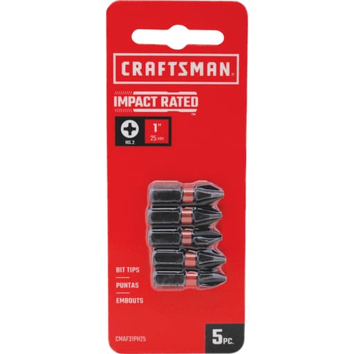 Impact Rated 1-In. Phillips #2 Screwdriving Bits