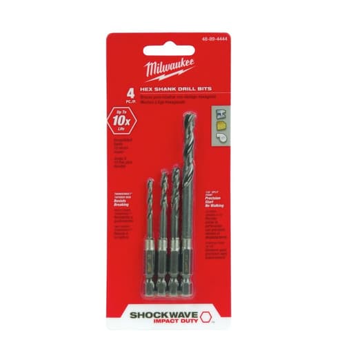 4 Piece Shockwave Hex Drill Bit Set