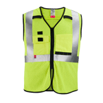 AR/FR Cat. 1 Class 2 High Visibility Yellow Mesh Safety Vest - S/M
