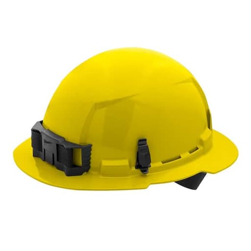 Yellow Full Brim Hard Hat with 4pt Ratcheting Suspension