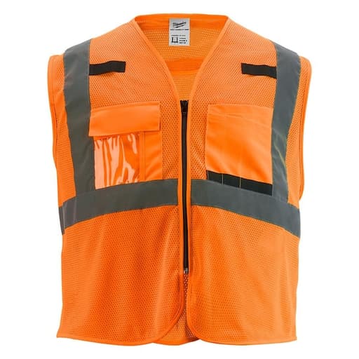 Class 2 High Visibility Orange Mesh Safety Vest - S/M