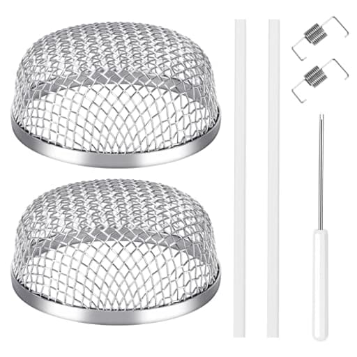 RV Furnace Vent Screen, Bug Screens Heater Vent Cover for Camper with Installation Tool and Silicone Rubber, 2.8 x 1.3 Inch, 2 Pack