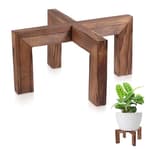 Plant Stand, Indoor/Outdoor Wood Plant Holder, Single Flower Pot Stand, Sturdy Planter Stand, Fit 5-15 Inch Pots
